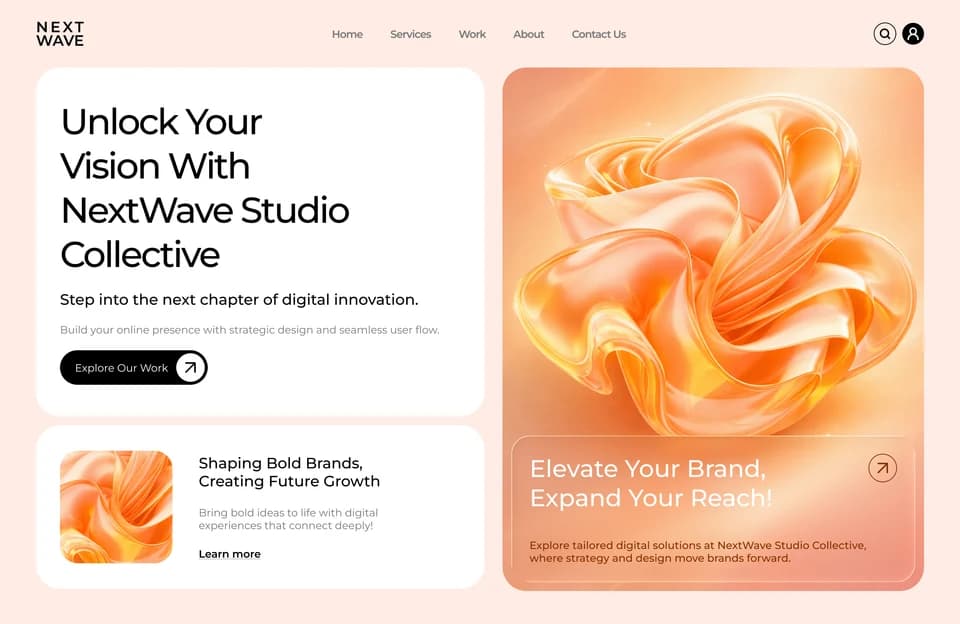Website design from the Teal Sites showcase, preview 39